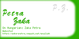 petra zaka business card